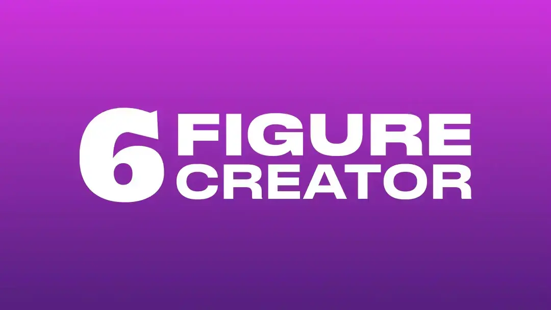 The 6-Figure Creator logo in white lettering on a purple gradient